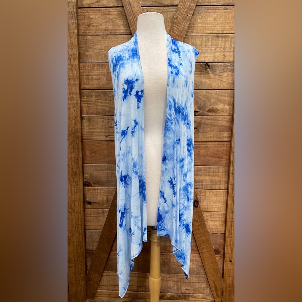 Blue Tie-Dye Home Accent Cardigan